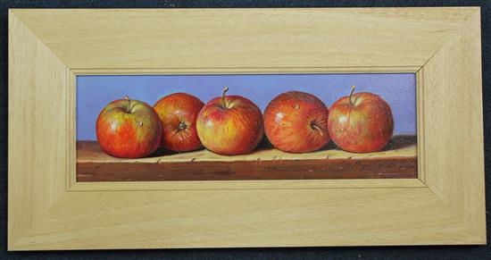 Raymond Campbell (1956-) Apples, 4.5 x 14.5in.